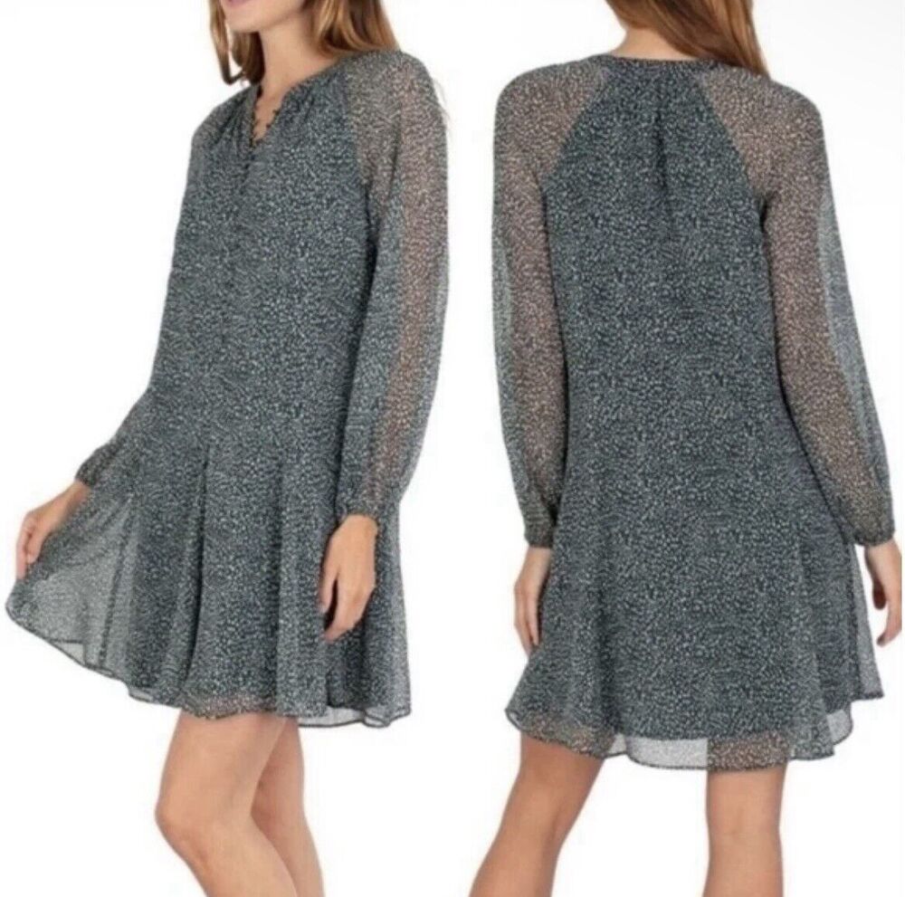 JOIE Size XXL Arctic Animal Spot Sheer Lined Dress Boho Peasant Cottagecore
